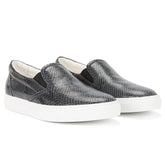 Hugo Boss python print leather loafers